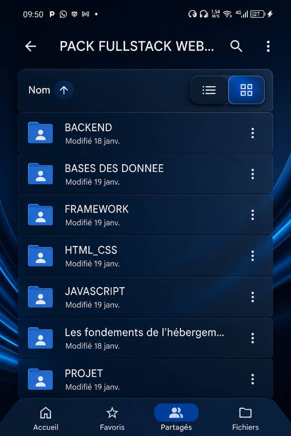 Programmation web
(html, css, js ,php , mysql et hébergement)