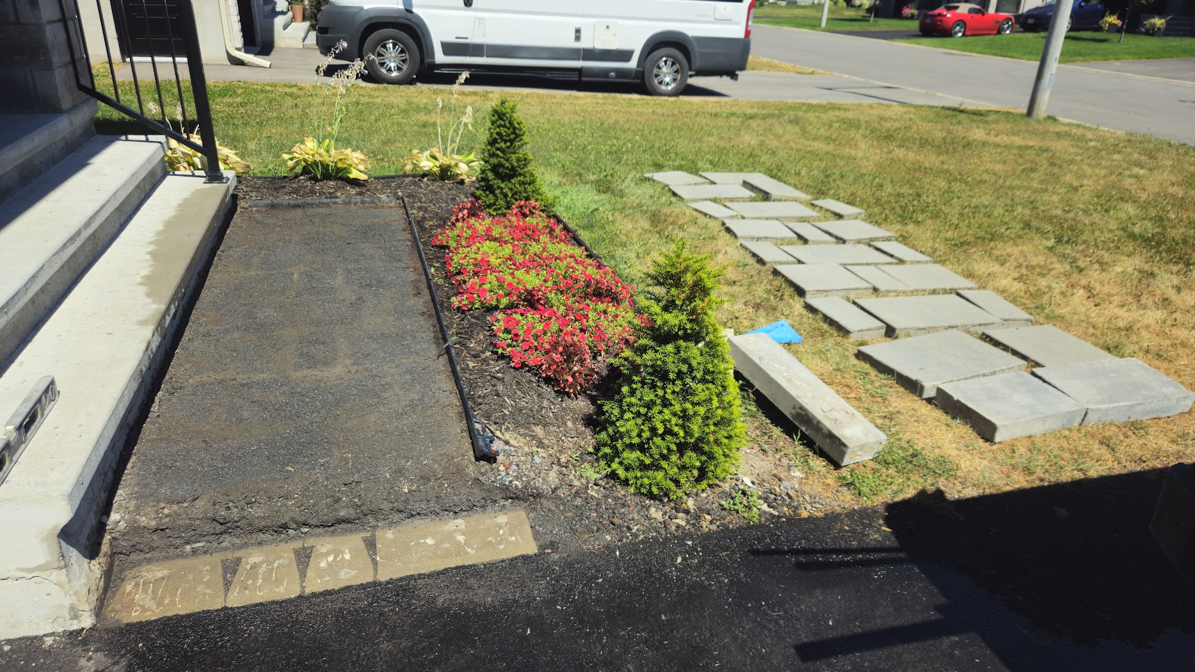 Close-up of interlock lifting and leveling process.