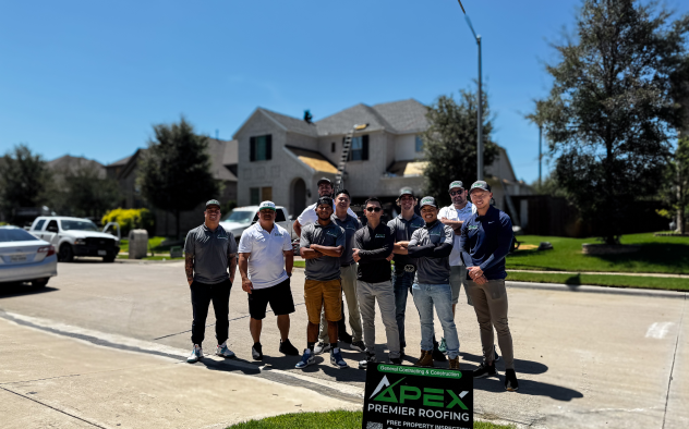 Apex Premier Roofing's leadership team with over 95 years of combined roofing experience in North Texas