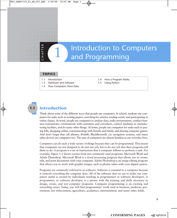 Introduction to Computers and Programming cover