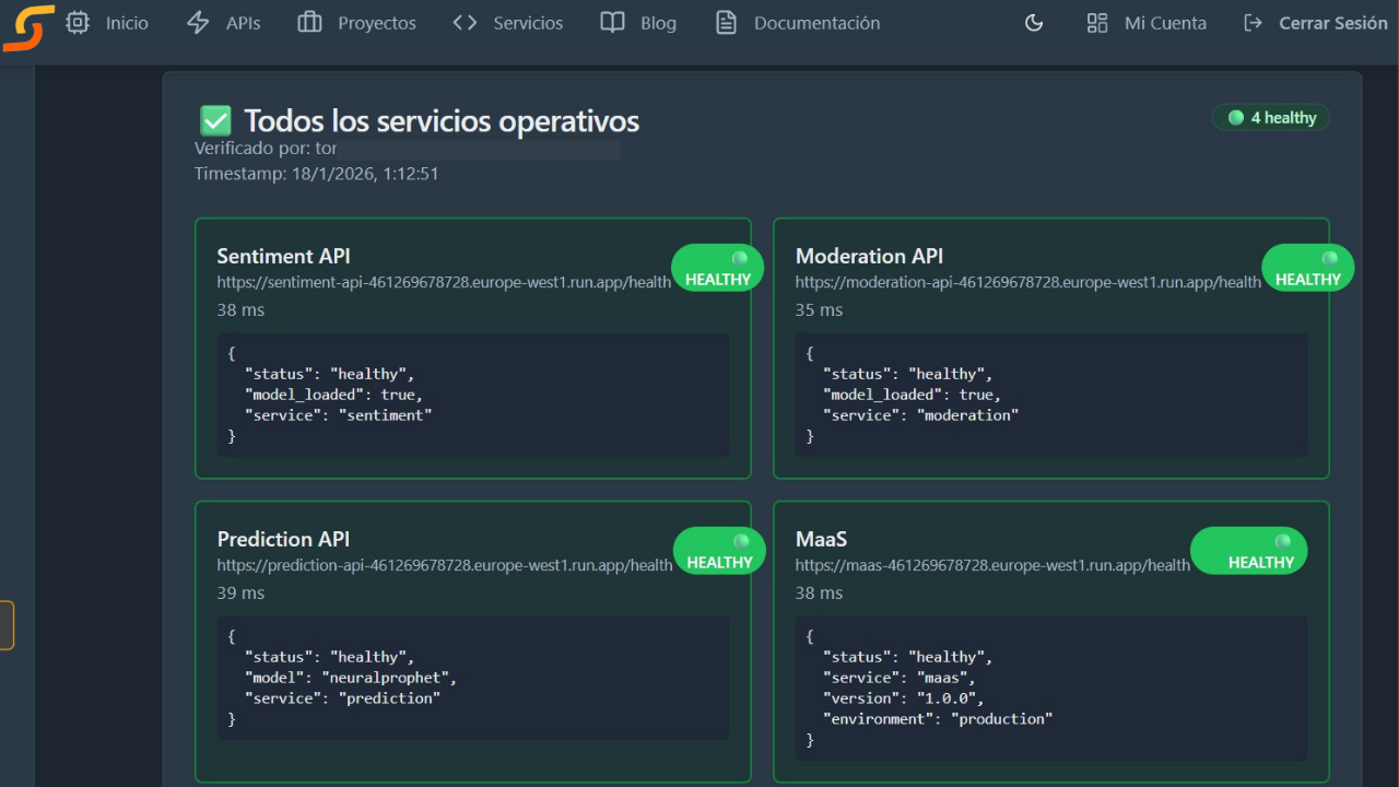 Panel de Estado de Servicios ApisDom