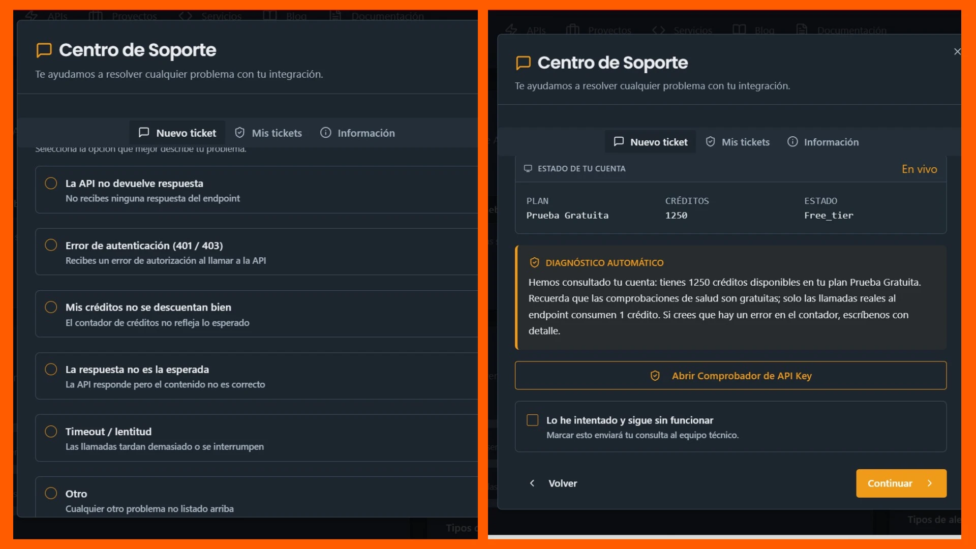 Formulario de soporte de ApisDom