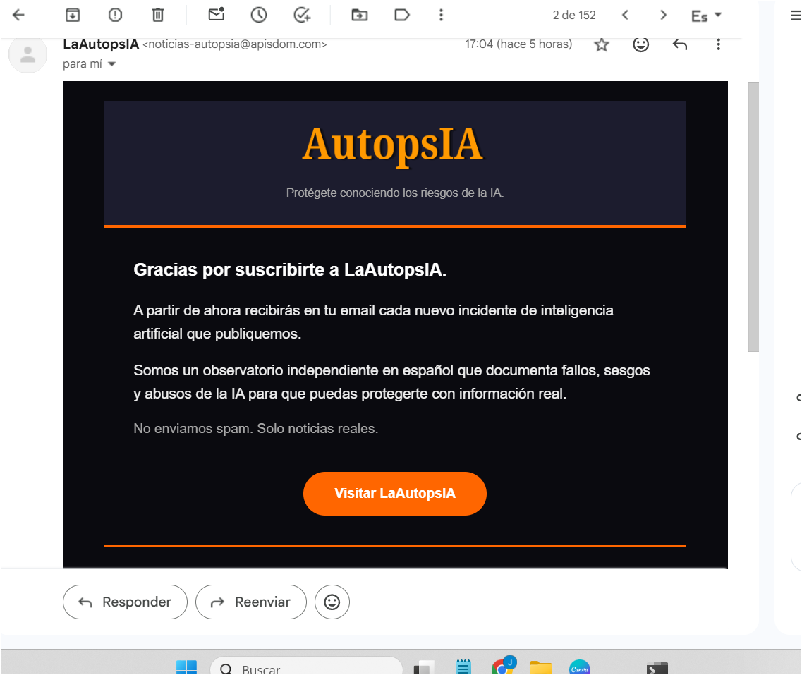 Imagen 7 del proyecto LaAutopsIA: Observatorio de Fallos Reales de Inteligencia Artificial