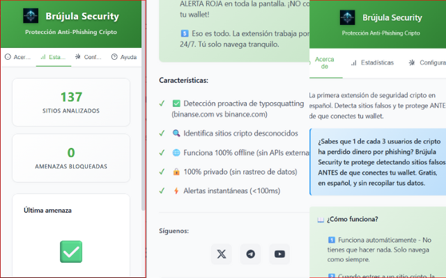 Imagen 5 del proyecto Brújula Security - Extensión Anti-Phishing Cripto