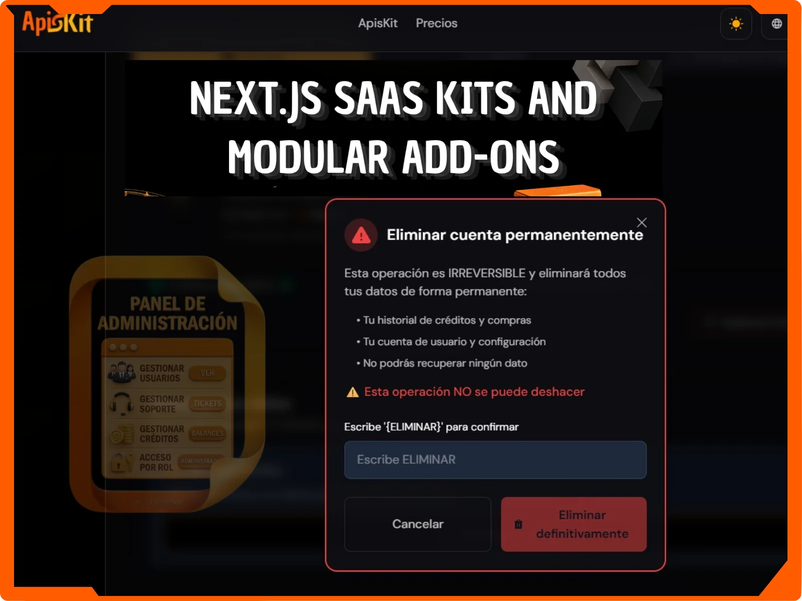 Imagen 5 del proyecto ApisKit: Starter Kit SaaS y módulos reutilizables para Next.js