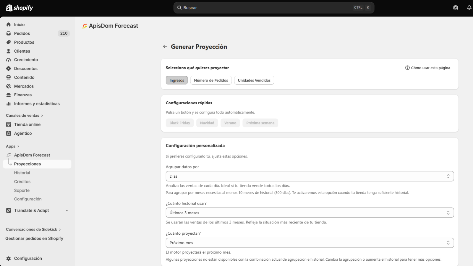 Imagen 5 del proyecto ApisDom Forecast: Forecasting para Shopify con Amazon Chronos-2