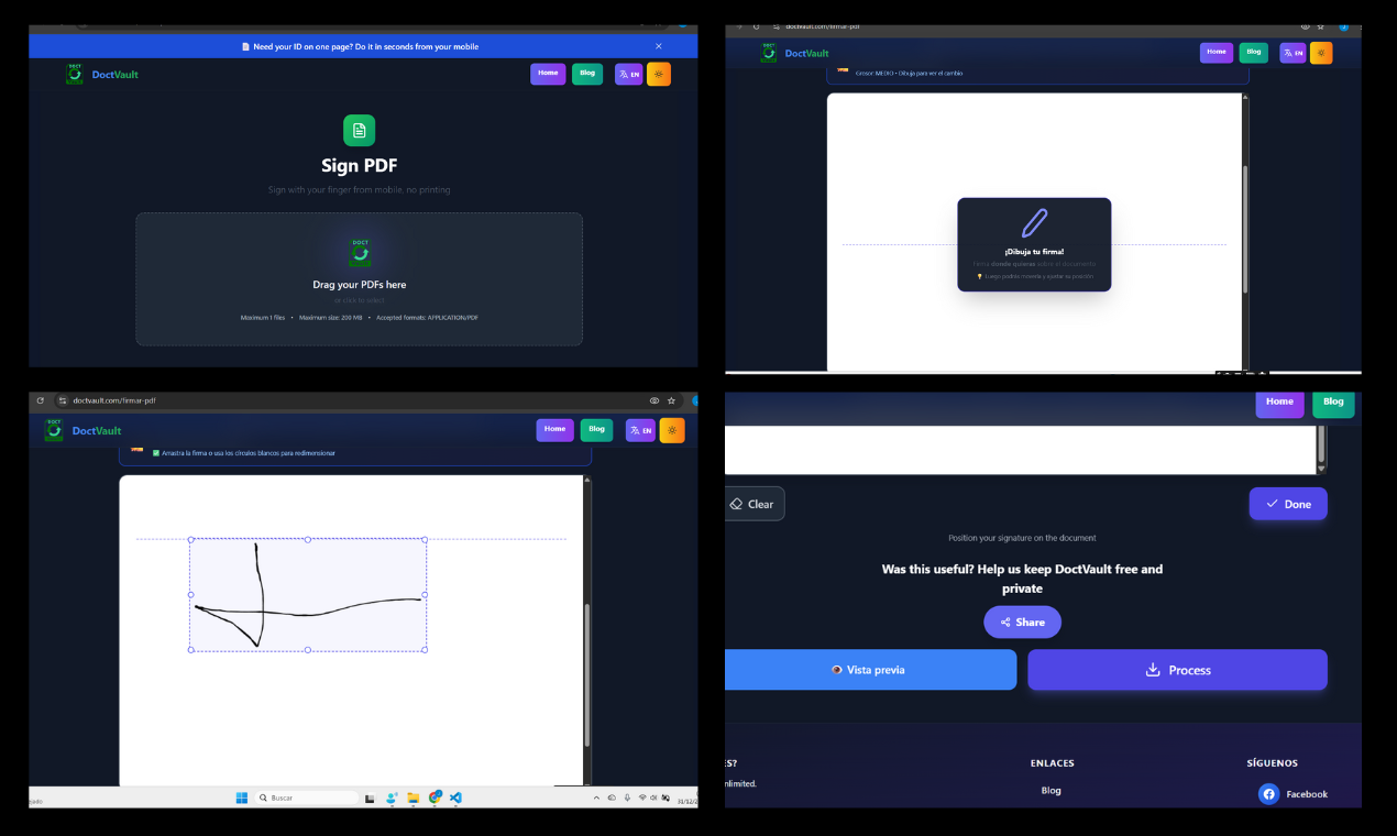Imagen 1 del proyecto DoctVault — Plataforma Web de Procesamiento de PDFs en el Navegador