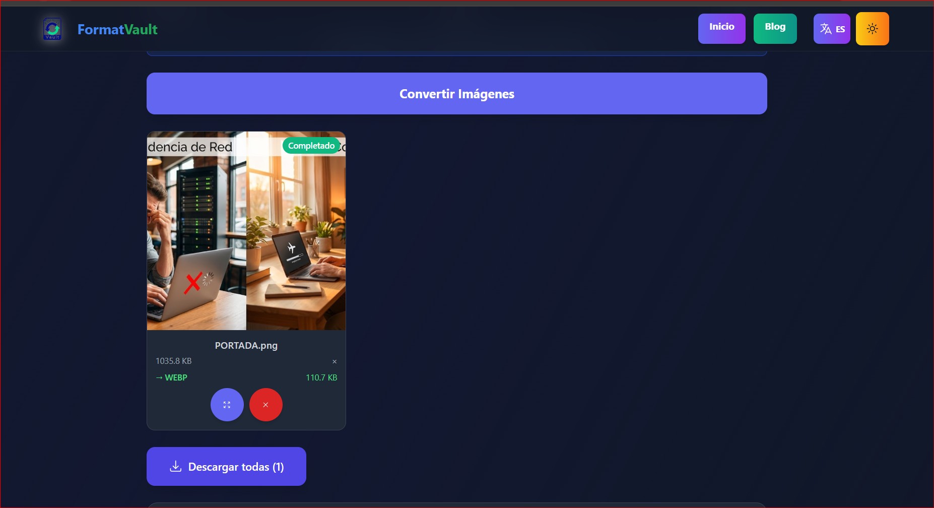 Imagen 2 del proyecto FormatVault - Conversor Universal de Imágenes