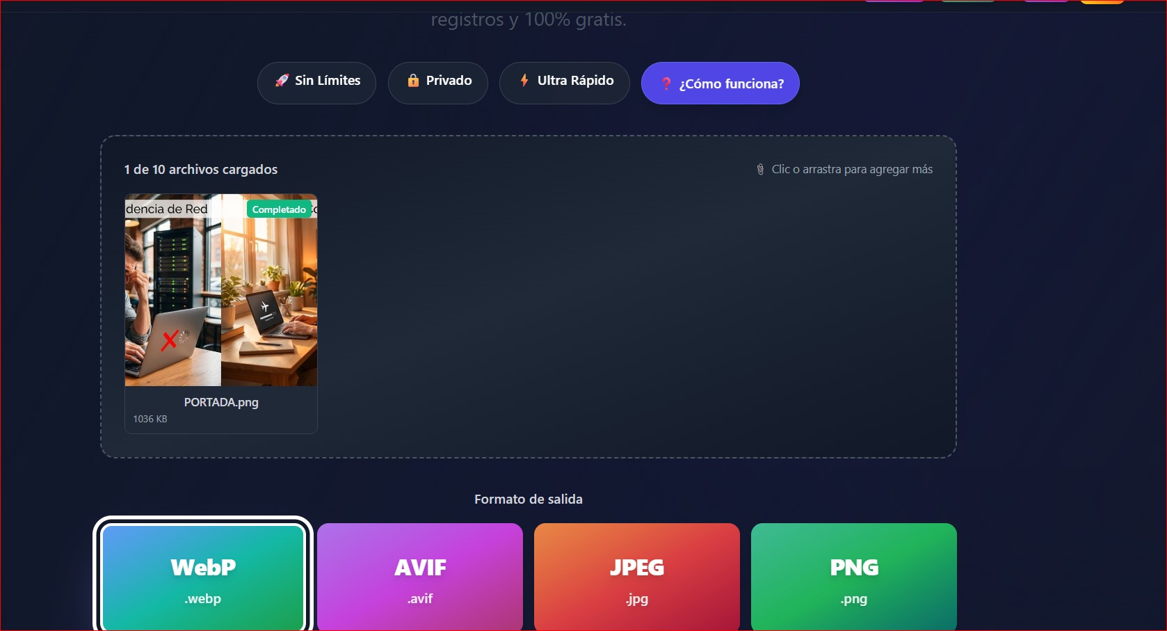 Imagen 3 del proyecto FormatVault - Conversor Universal de Imágenes