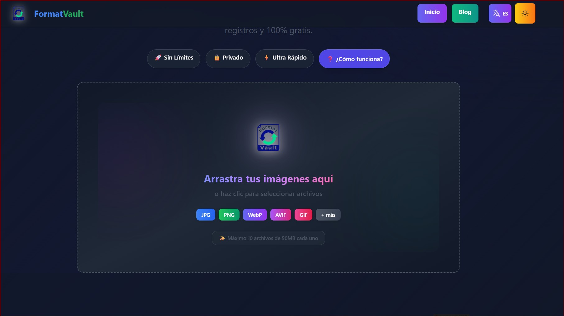 Imagen del proyecto FormatVault - Conversor Universal de Imágenes