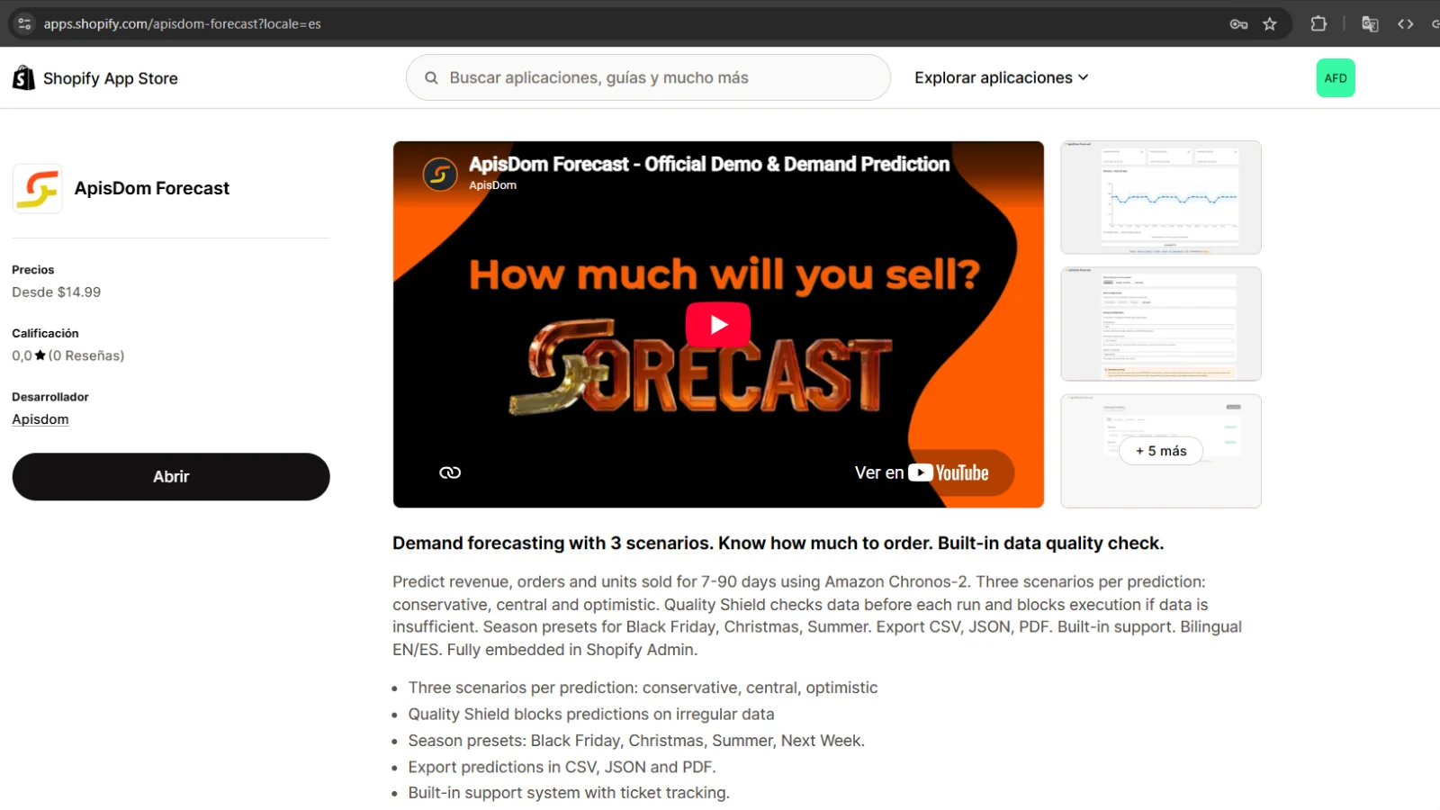 Imagen principal de ApisDom Forecast: Forecasting para Shopify con Amazon Chronos-2