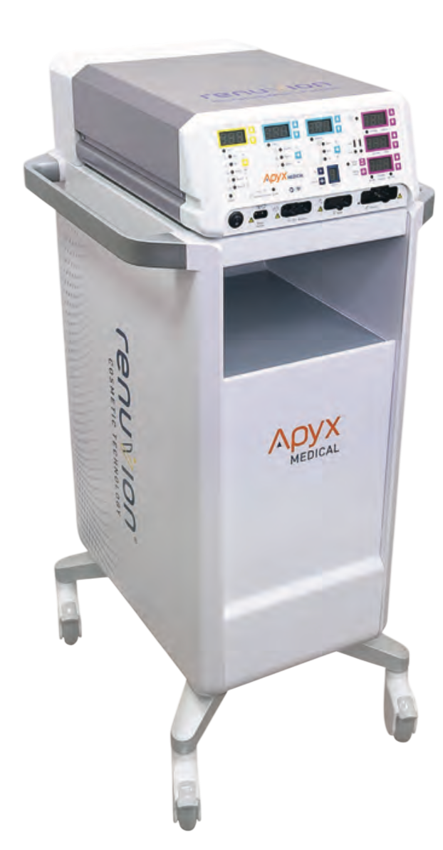 Renuvion device on a cart with the handpiece.