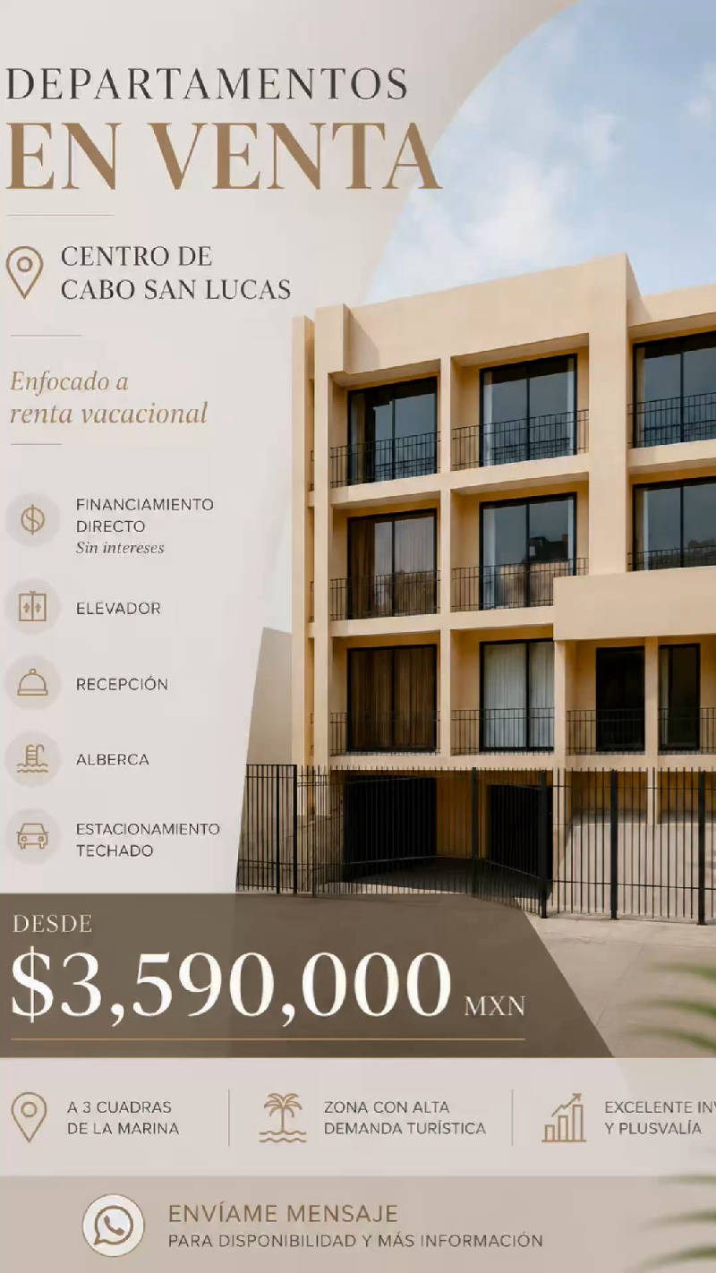 Departamento en venta en Cabo San Lucas