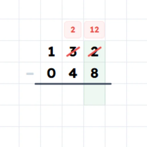 Interactive Subtraction with Regrouping Tool