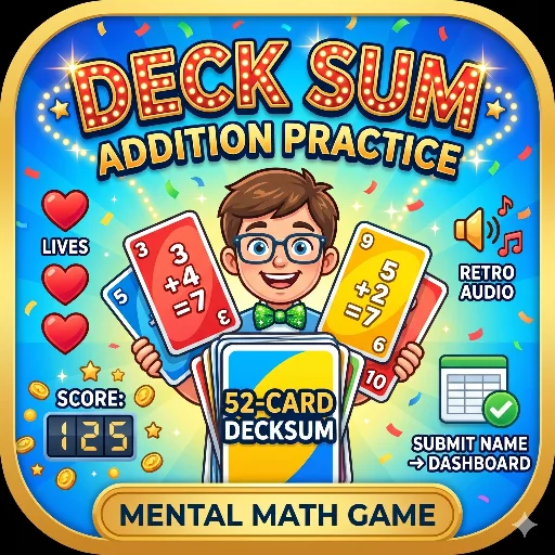 DeckSum Addition Practice