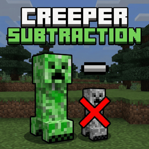 Minecraft Single Digit Subtraction