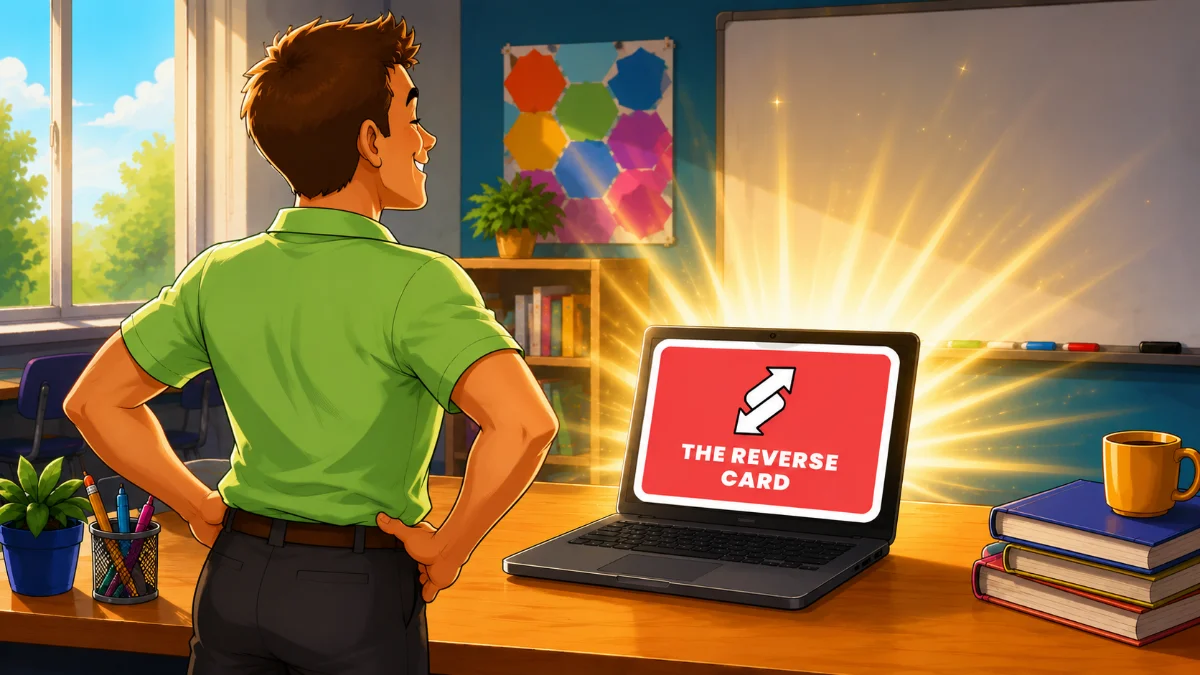 Man standing in front of a computer, proud of the app he built.