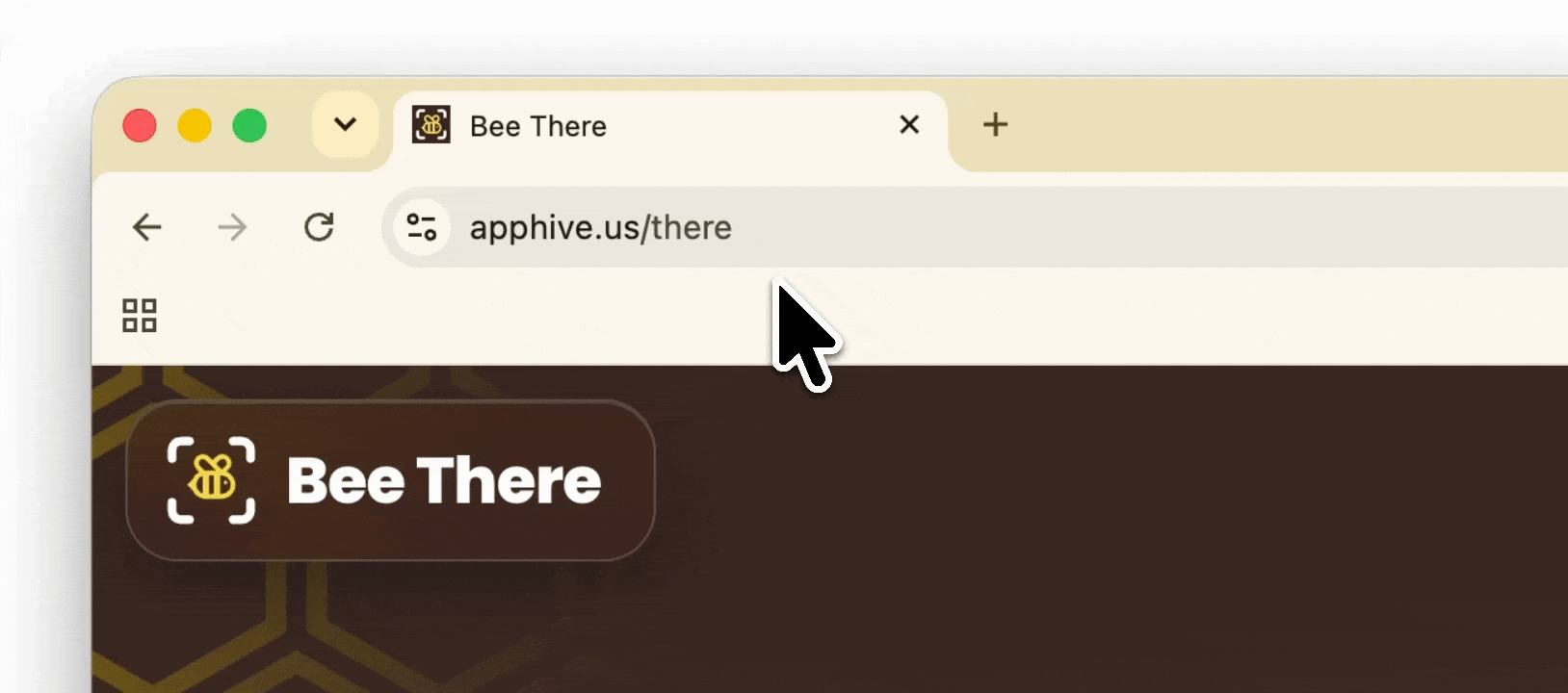 Animated demo of adding Bee There to Chrome's Bookmarks bar
