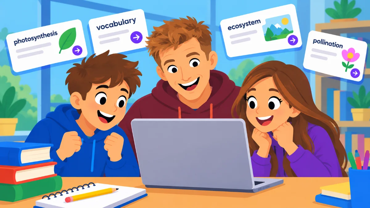 Cartoon of Tony and his kids smiling at a laptop