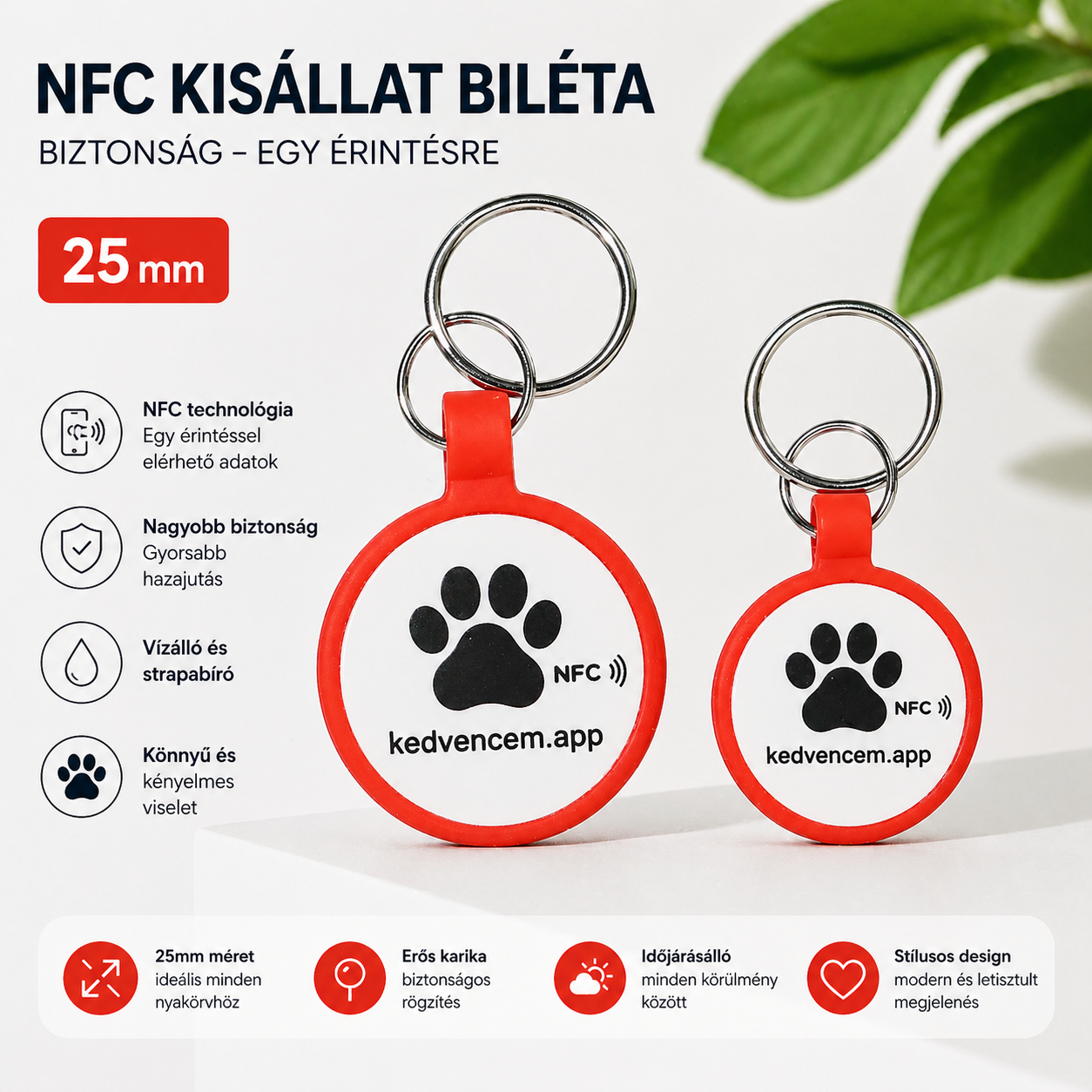 NFC Biléta - Piros (Kicsi)