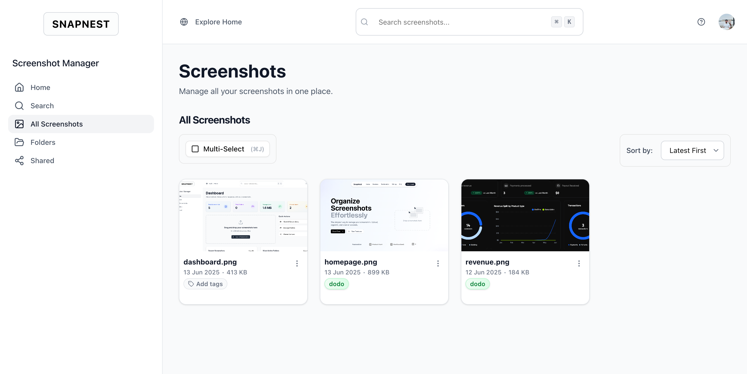 SnapNest screenshot 2