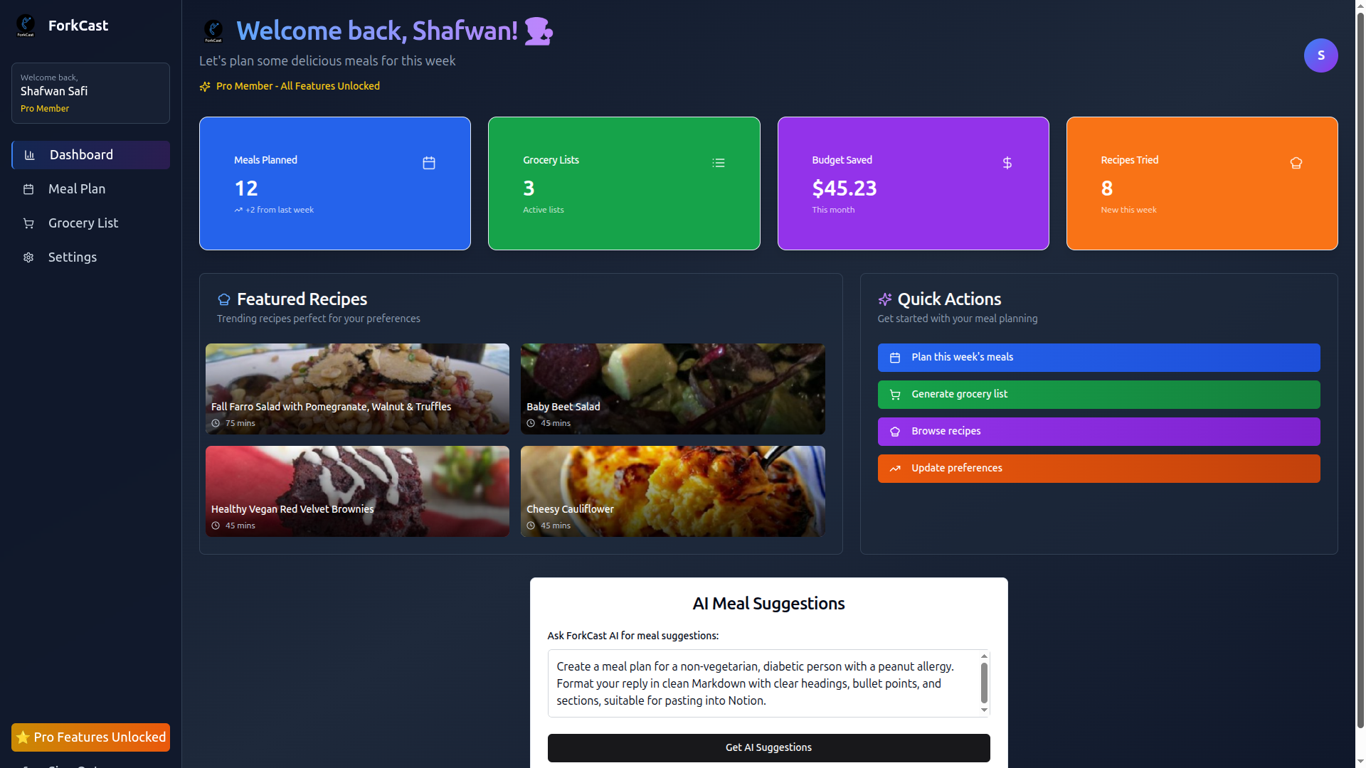 ForkCast screenshot 2
