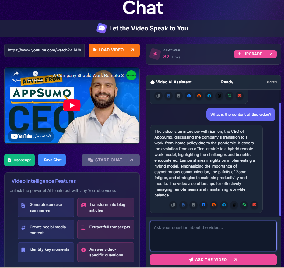 Styloify – Chat with any YouTube video link and get exactly what you need screenshot 2