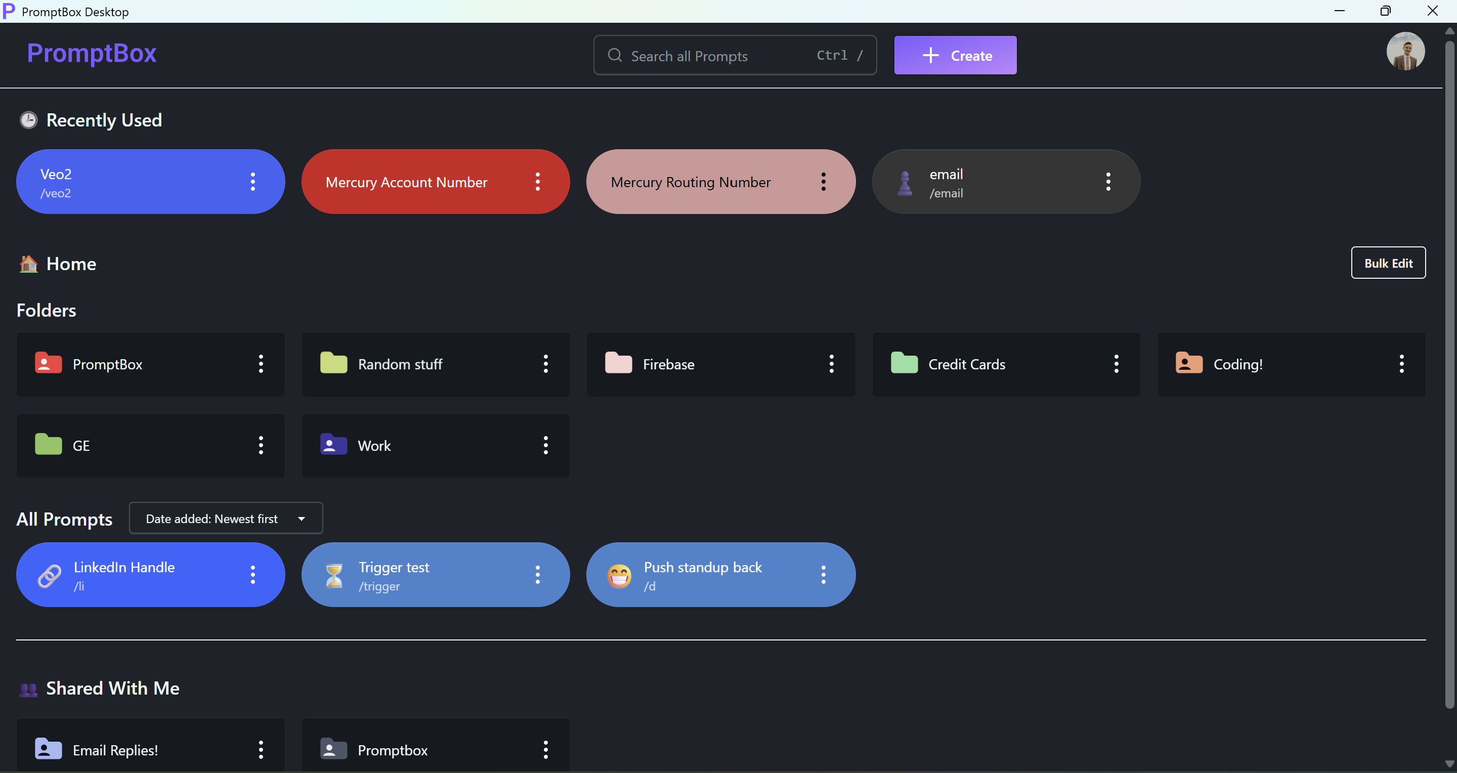 PromptBox - Main product screenshot