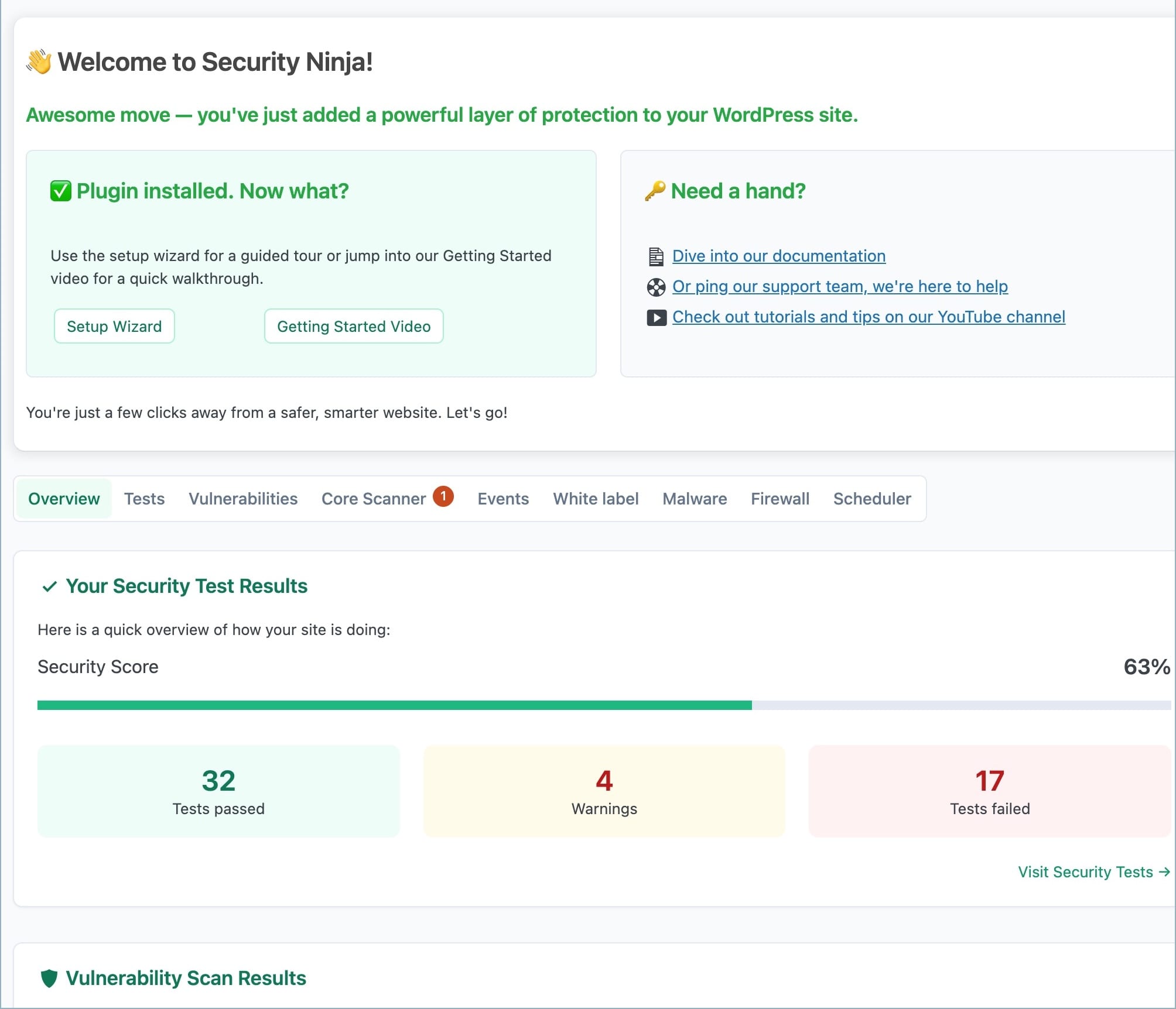 WP Security Ninja screenshot 2