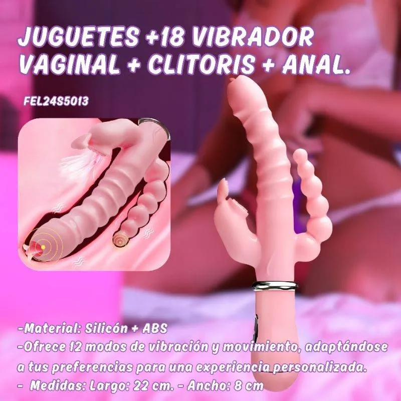 VIBRADOR POTENTE PARA PUNTO G TIPO CONEJO 3 EN 1 foto 2