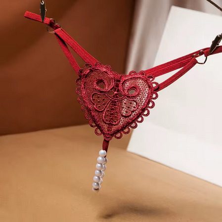 LENCERÍA T ROJA SENCILLA BOLAS 185 TANGA SEXY PERLAS