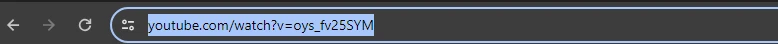 YouTube video URL highlighted in browser address bar.