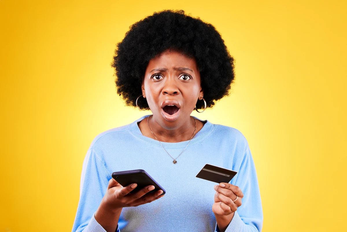 A person stressed about credit card debt