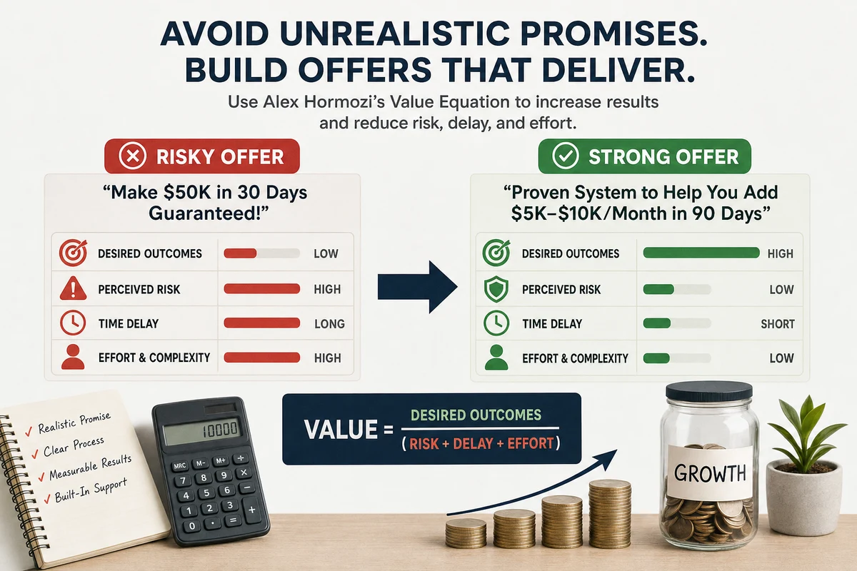 Infographic explaining how do you avoid unrealistic promises and risky guarantees?