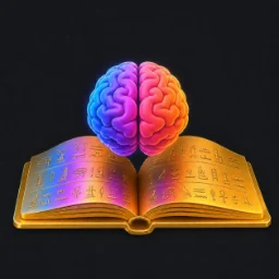Best books for success icon with an open book and colorful brain.
