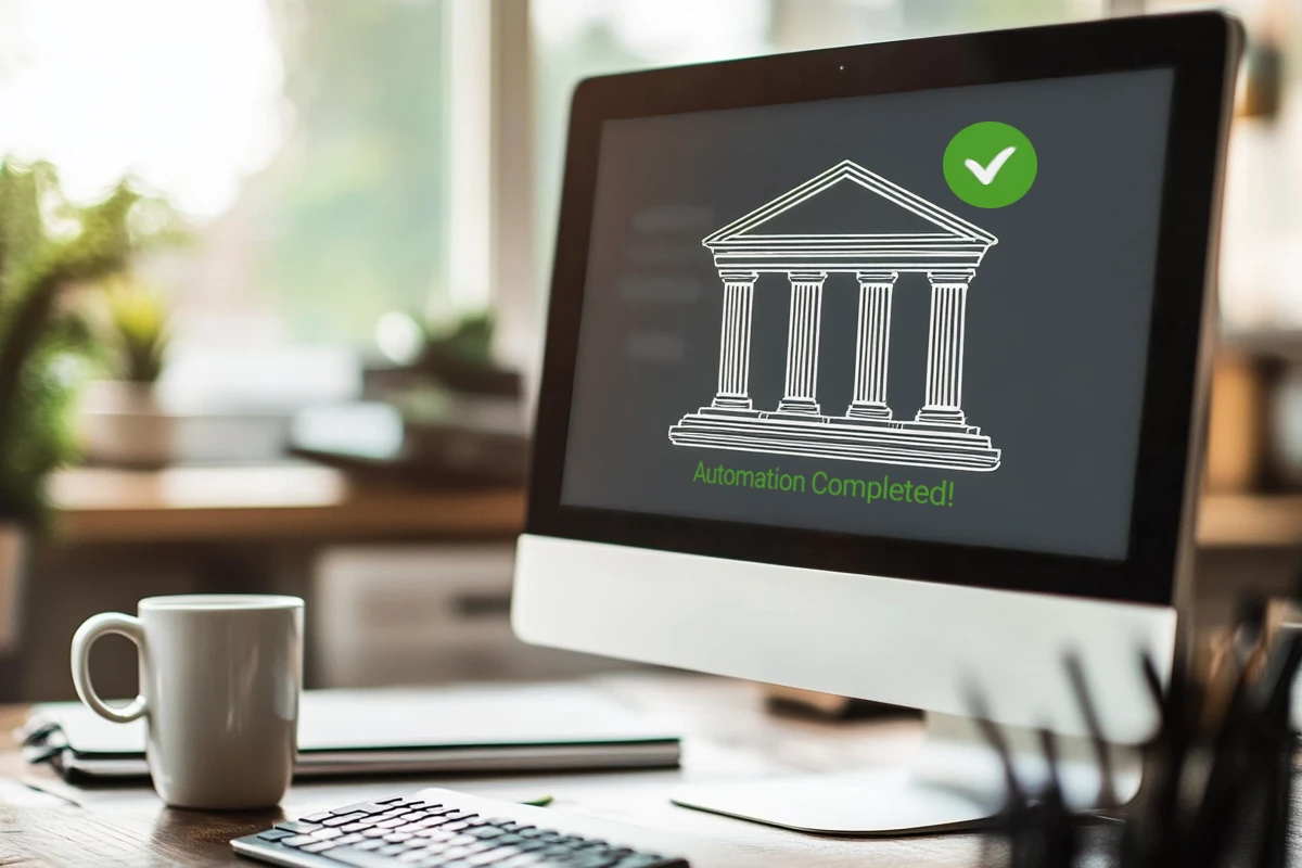 Person automating home finances on a computer