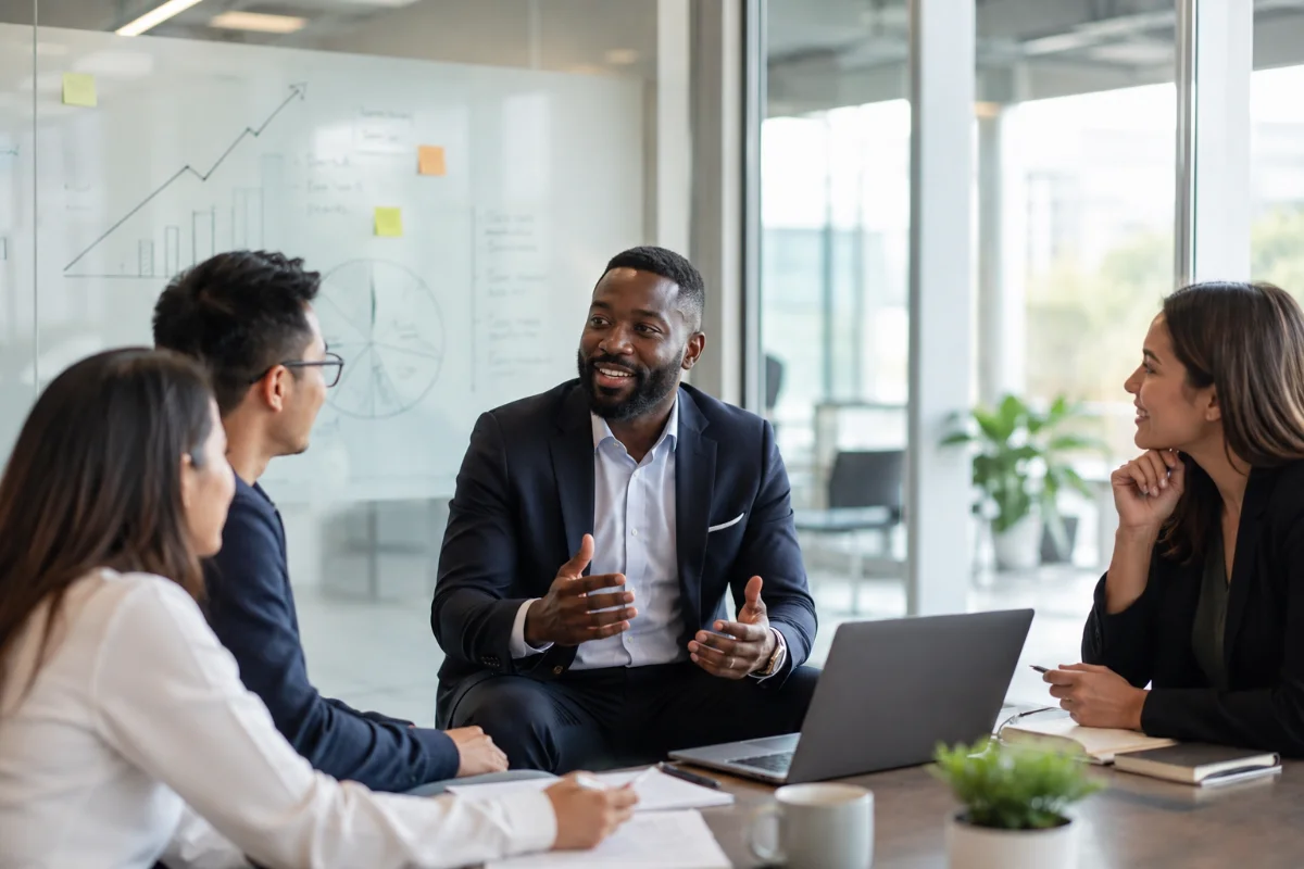 Business owners and advisers discussing succession, liquidity, and family communication.