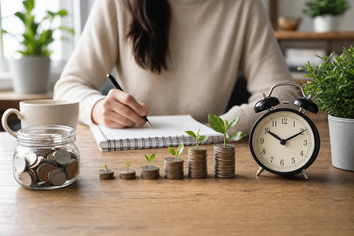 Editorial scene showing the practical decision behind how much does an employer retirement match change the decision?