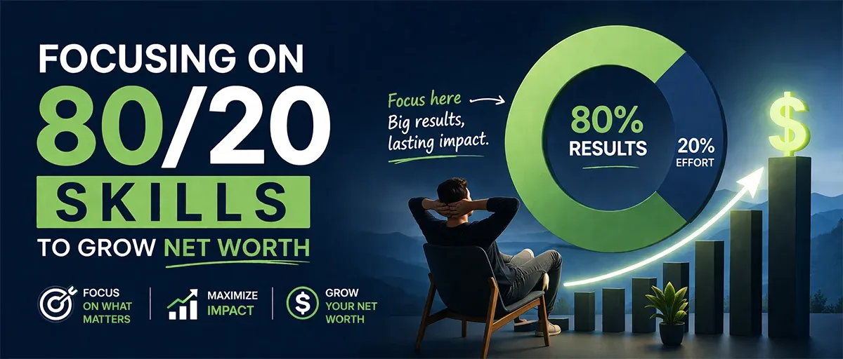 A visual representing the 80/20 skill accelerator and high-leverage skill-building.