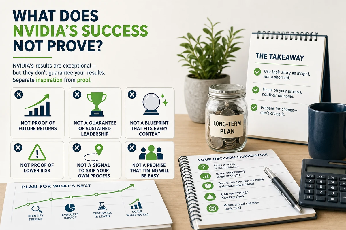Infographic explaining what does nvidia’s success not prove?