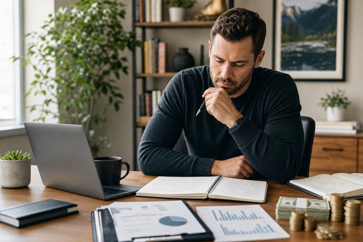 A practical financial planning scene representing Tony Robbins' Mindset Strategy: Turning Beliefs Into Better Financial Actions