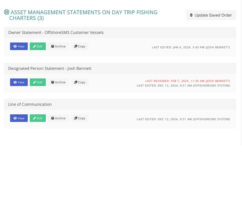 Responsibility Statements