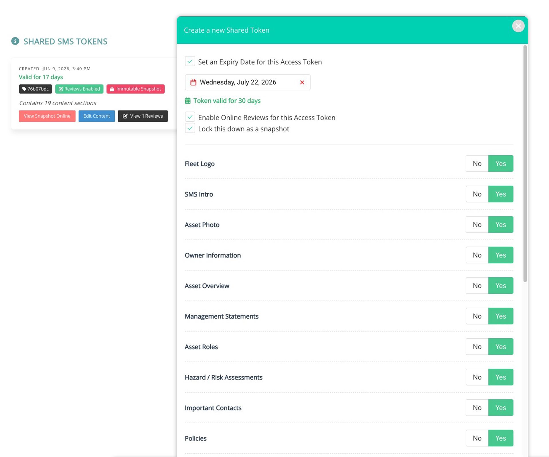 Shareable online link to your SMS