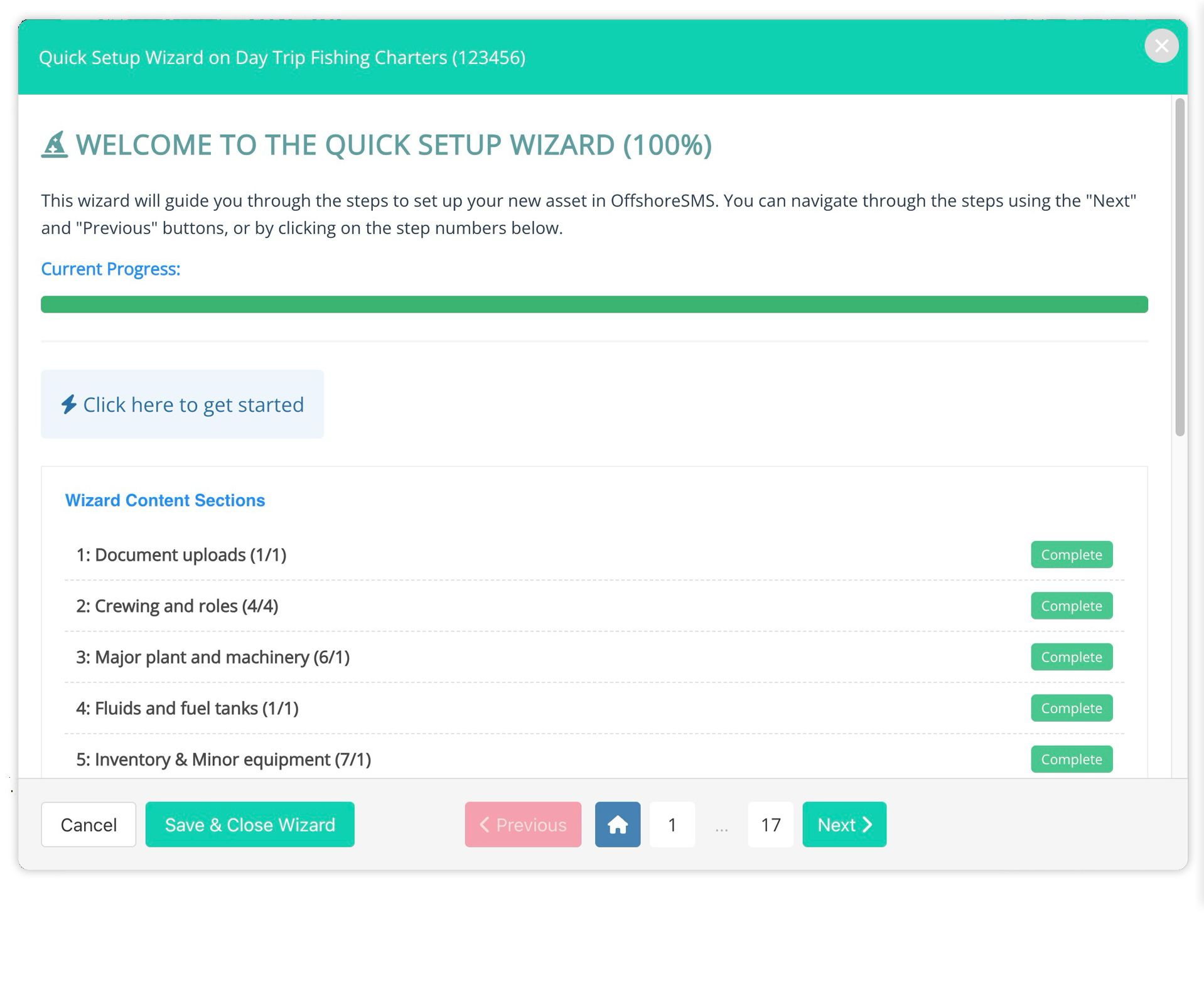 SMS Setup Wizard