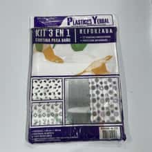 Cortina P/Baño Kit 3 En 1 1.8*1.8 Reforz