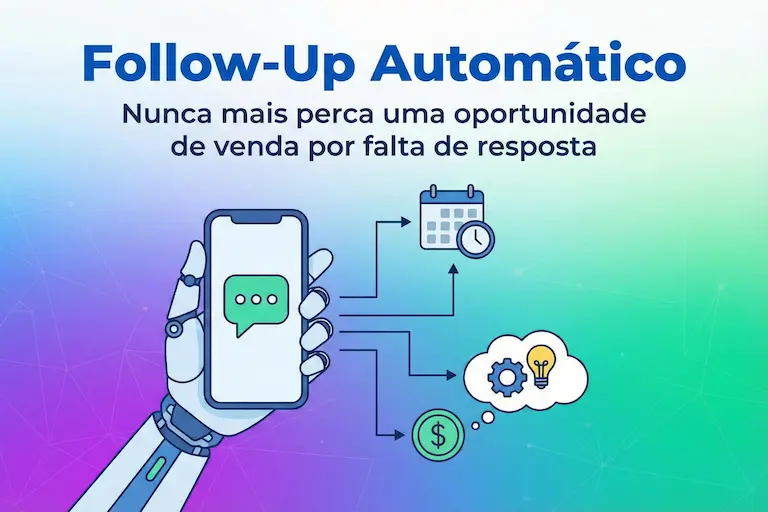Interface de configuração da funcionalidade de Follow-Up Automático para agentes de IA.