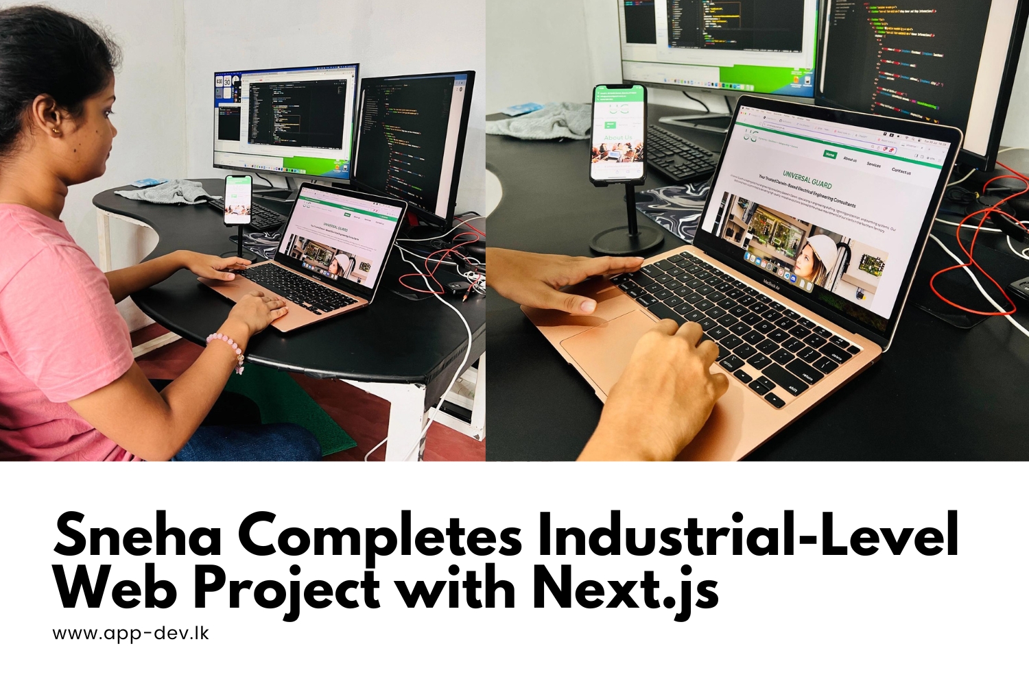 Sneha Completes Second Industrial-Level Web Project with Next.js at App Dev Sri Lanka