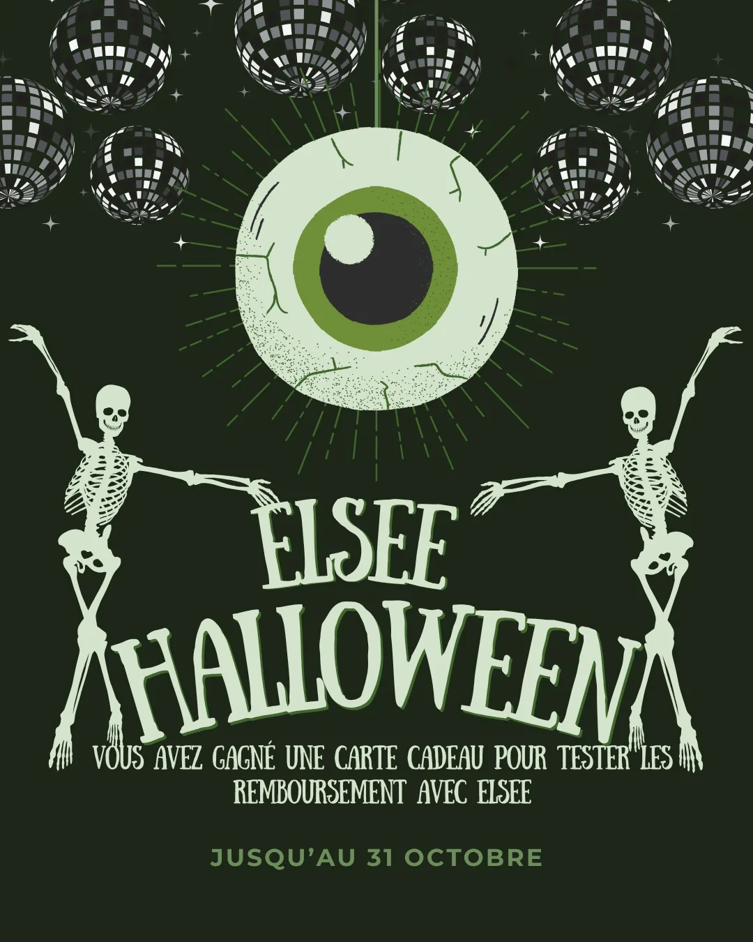 halloween, squelette avec elsee