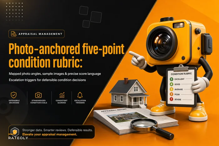 A photo‑anchored five‑point condition rubric: example images, exact phrasing and escalation triggers