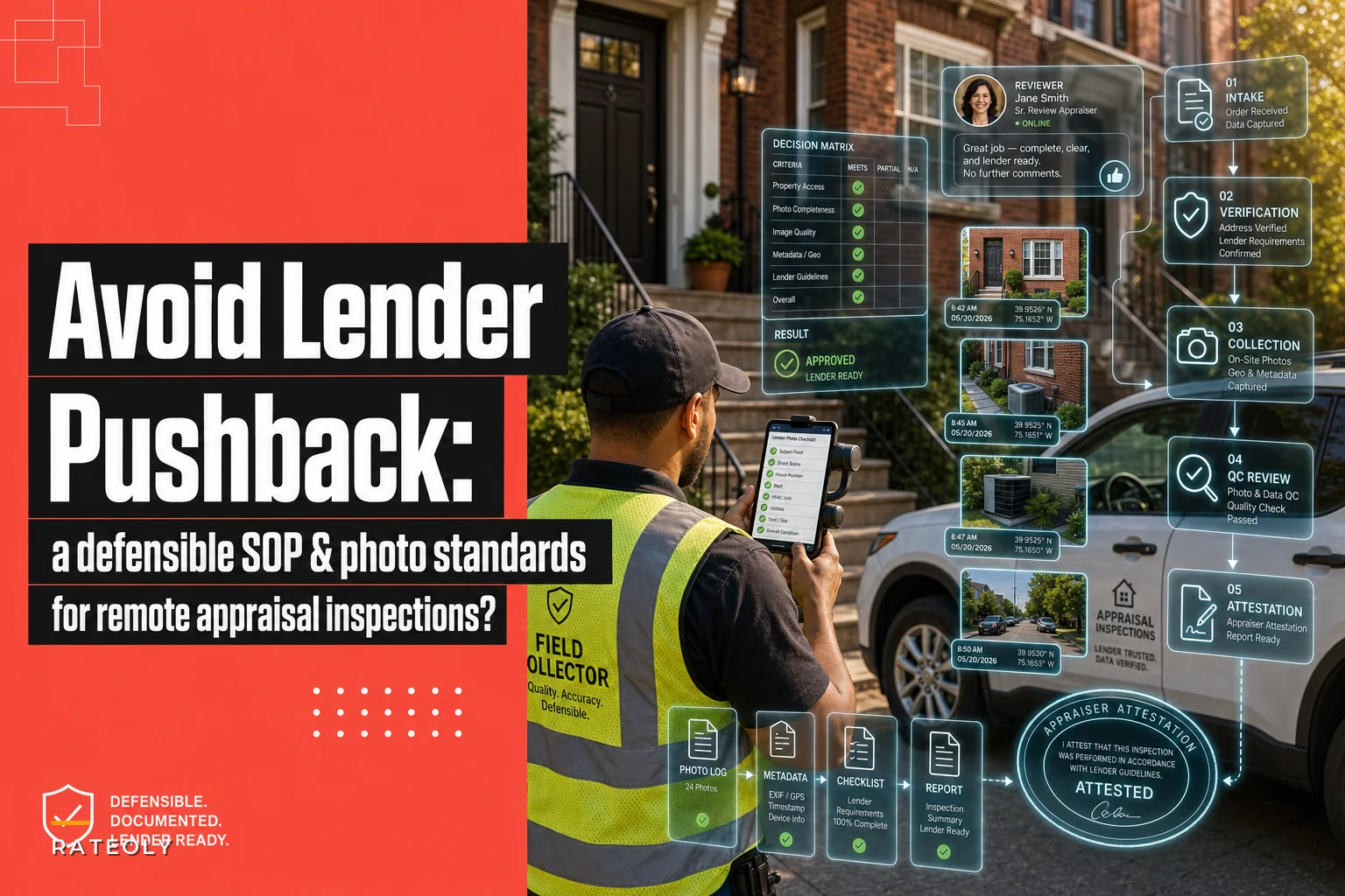 Avoid lender pushback: a defensible SOP and photo standards for remote appraisal inspections